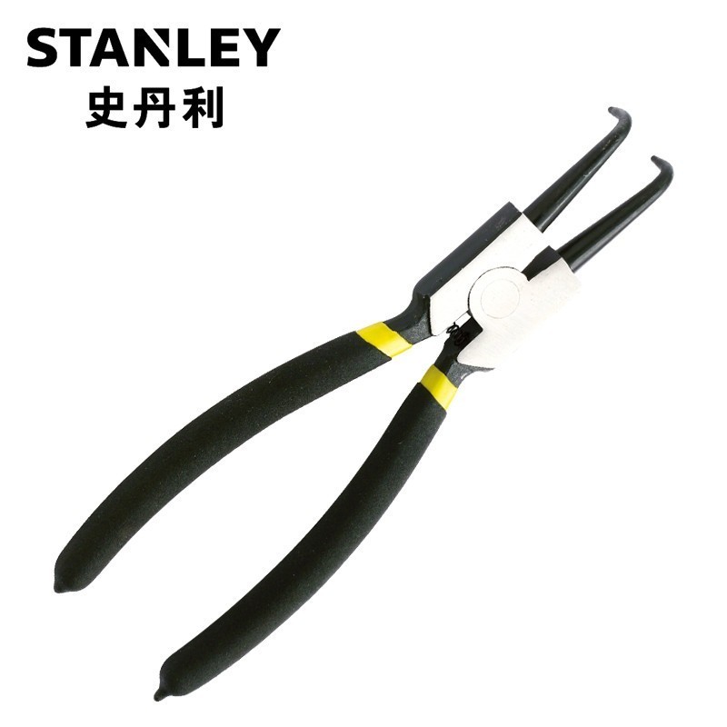 史丹利(Stanley)德式轴用弯嘴卡簧钳