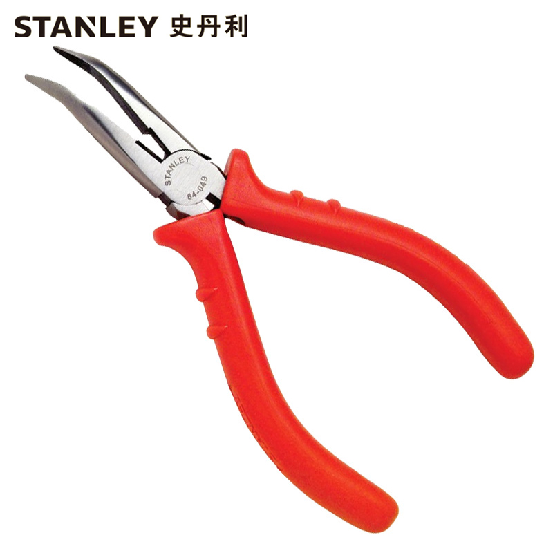 史丹利(Stanley)红柄精密弯嘴钳