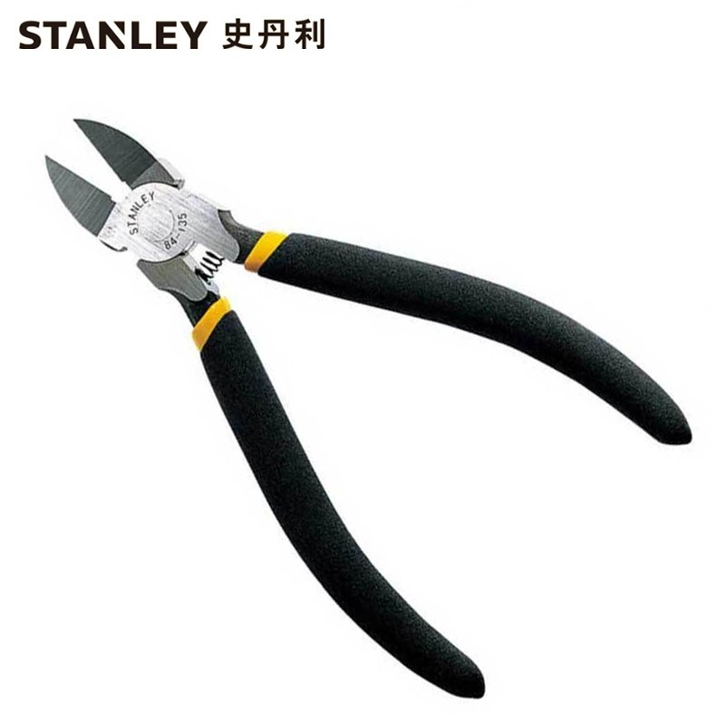 史丹利(Stanley)黑色双塑柄水口钳