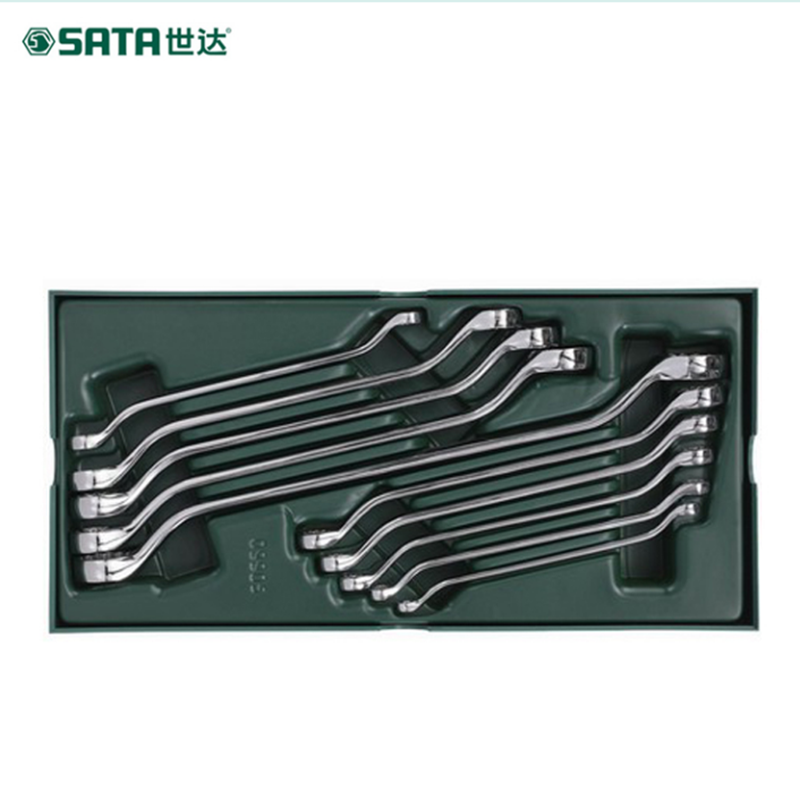 世达(Sata)10件全抛光双梅花扳手组套