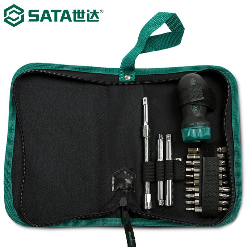 世达(Sata)25件短柄棘轮螺丝批组套