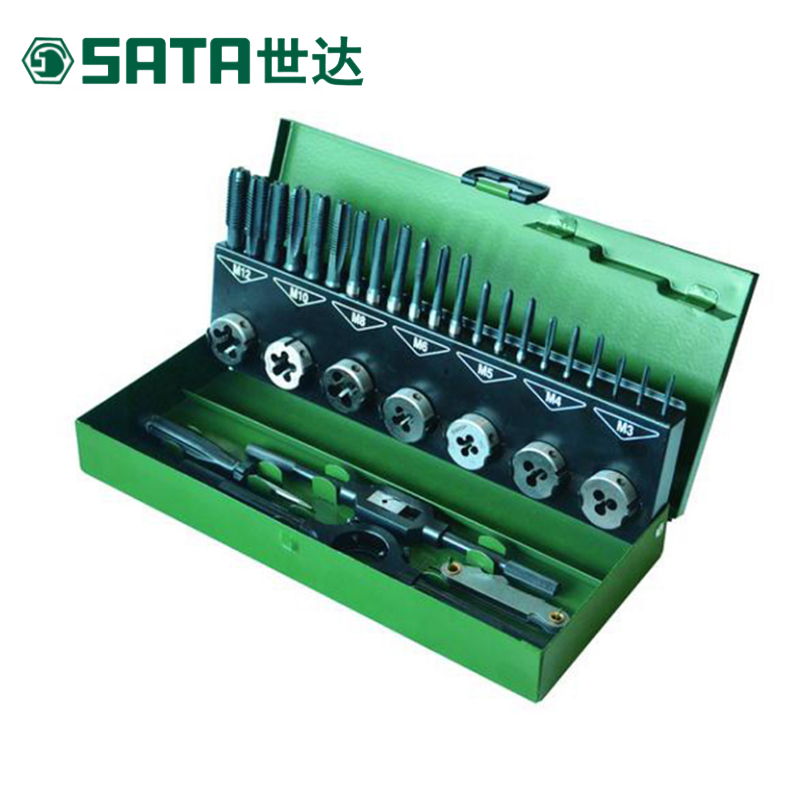 世达(Sata)32件高速钢粗牙丝锥板牙组套